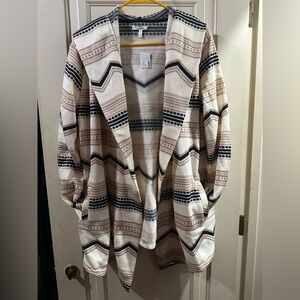 Maurices Beige and Black Patterned Sweater